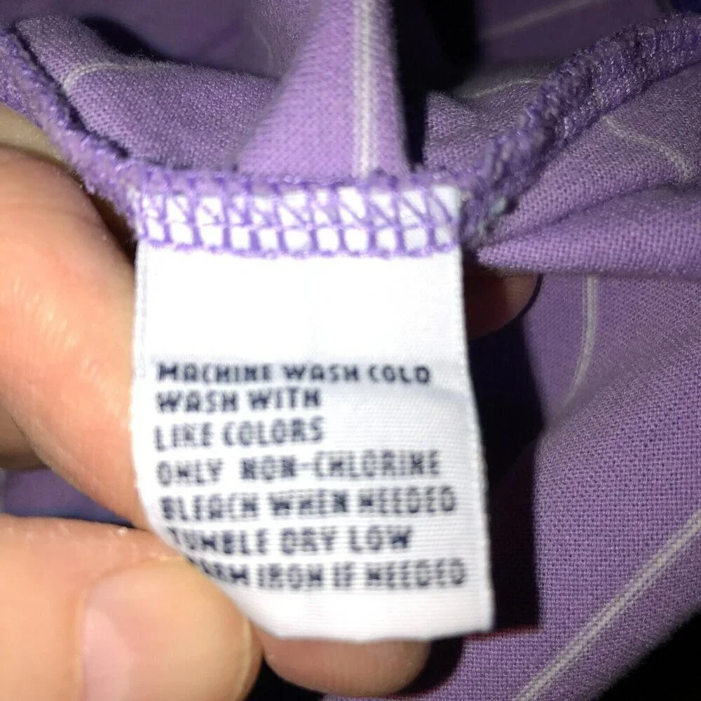 Ralph Lauren Polo Golf Shirt Mens Large Purple Striped Performance Classic Sz L